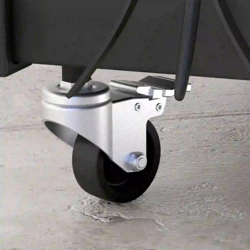 Leñero Metálico con Ruedas Soporte para Leña con Pala Escoba Atizador y Tenazas 48x30x76 cm Negro [7]