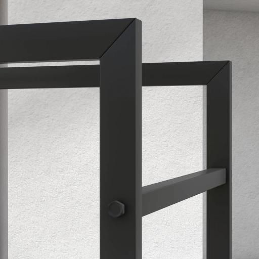 Estante para Leña de Metal Estante de Almacenamiento para Apilar Troncos Soporte para Leña Metálico 50x30x100 cm Negro [6]