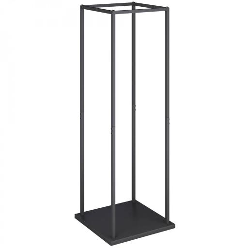 Estante de Leña Metálico de Chimenea Soporte para Leña con Base Elevada Anti-vuelco Carga 100 kg 33x33x110 cm Negro [10]