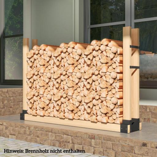 Juego de 2 estanterías de leña para interior 72x43x30cm Estantería de leña con longitud ajustable Metal Negro [2]