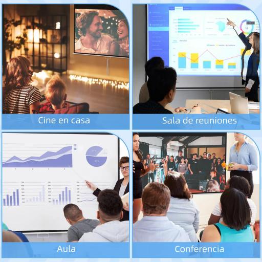 Pantalla de Proyección Manual Portátil 100 Pulgadas Formato 16:9 con Altura Ajustable 221x124 cm Blanco [3]