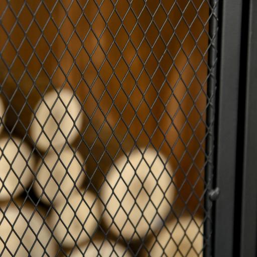 Salvachispas Plegable Pantalla Protectora de Chimenea de 3 Paneles con Doble Puerta y Pies 120x11,5x79 cm Negro [7]