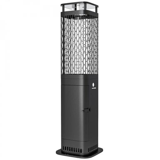 Estufa de Pellets 6.86 KW sin Electricidad con Tubo de Vidrio Base Antideslizante y Rejilla Metálica sin Humo Negro [2]