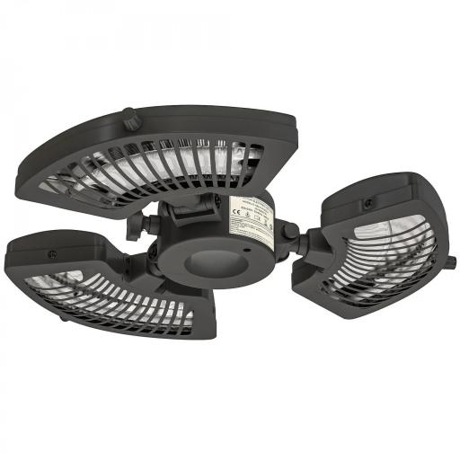 Calefactor Eléctrico Exterior 2400W con 3 Niveles de Calor Protección Antivuelco para Sombrilla Terraza Ø55x8 cm Negro [8]