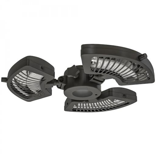 Calefactor Eléctrico Exterior 2400W con 3 Niveles de Calor Protección Antivuelco para Sombrilla Terraza Ø55x8 cm Negro [9]