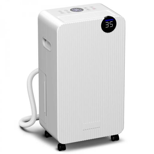 Deshumidificador 12L/día Depósito de Agua 2,1L Pantalla LED Temporizador 24 H Bloqueo Infantil hasta 12-25㎡ Blanco [8]