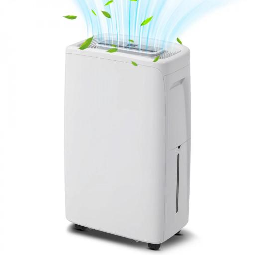 Deshumidificador Eléctrico 12L/Días Silencioso con 4 Modos 2 Velocidades 29x18x49 cm Blanco [8]