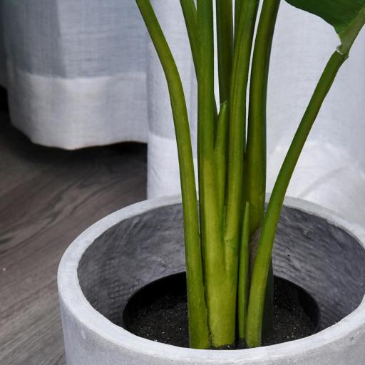 Planta de Decoración Artificial de Palma Árbol Realista con Maceta 10 Hojas Ф18x180cm para Interior No Requiere Instalación [7]