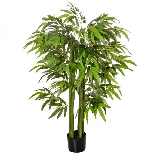 Bambú Artificial 140 cm con Maceta y Cañas Realistas Árbol Sintético Interior para Decoración de Hogar Oficina Interior Verde [8]