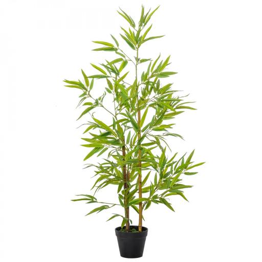 Planta Artificial de Bambú 120 cm Árbol Artificial en Maceta Decorativa para Interior Hogar Ø15,5x120 cm Verde [7]