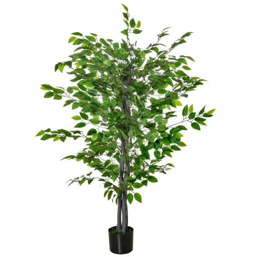 Planta Ficus Artificial 135 cm en Maceta con 756 Hojas Planta Sintética Realista para Interior [8]