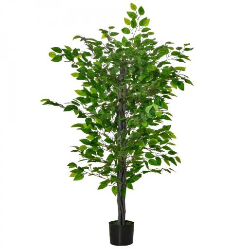 Planta Ficus Artificial 135 cm en Maceta con 756 Hojas Planta Sintética Realista para Interior [9]