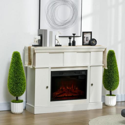 Conjunto de 2 Plantas Artificiales con Maceta y Musgo Artificial; Ciprés Artificial Blanco + Verde