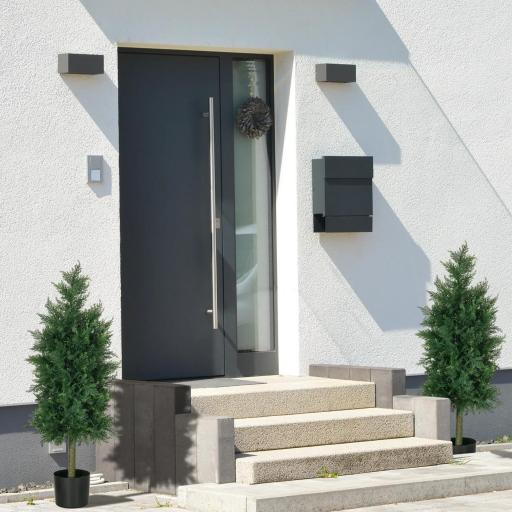 Conjunto de 2 plantas artificiales Cèdre con maceta altura 90 cm Conífera 38x12,5x90 cm
