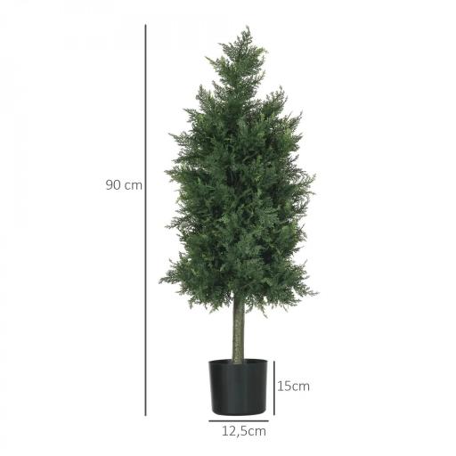 Conjunto de 2 plantas artificiales Cèdre con maceta altura 90 cm Conífera 38x12,5x90 cm [1]