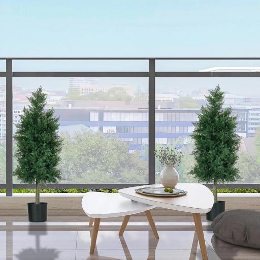 Conjunto de 2 plantas artificiales Cèdre con maceta altura 90 cm Conífera 38x12,5x90 cm [3]
