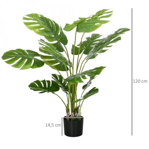 Conjunto de 2 plantas artificiales Monstera deliciosa con maceta incluida altura 120 cm para interior decoración [1]