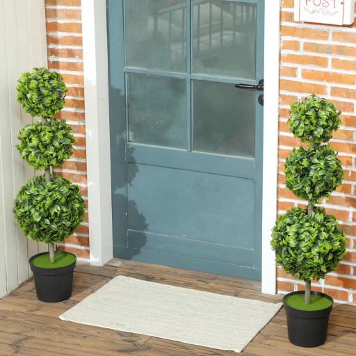 Plantas artificiales en maceta, hojas de plástico, tierra flocada, verde [3]