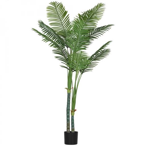 Planta artificial de interior 180 cm, palmera Areca árbol artificial con maceta de plástico y flocado, verde [5]
