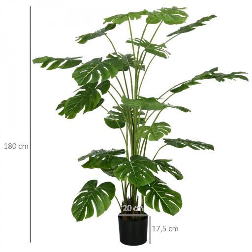 Planta artificial árbol artificial Monstera Deliciosa con maceta incluida altura 180 cm interior Verde [2]
