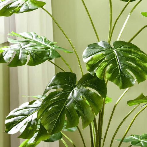 Planta artificial árbol artificial Monstera Deliciosa con maceta incluida altura 180 cm interior Verde [4]