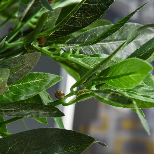  2 Plantas Artificiales de 120 cm de Altura Árboles de Laurel Decorativos con Maceta para Hogar Salón Uso en Interiores y Exteriores Verde [3]