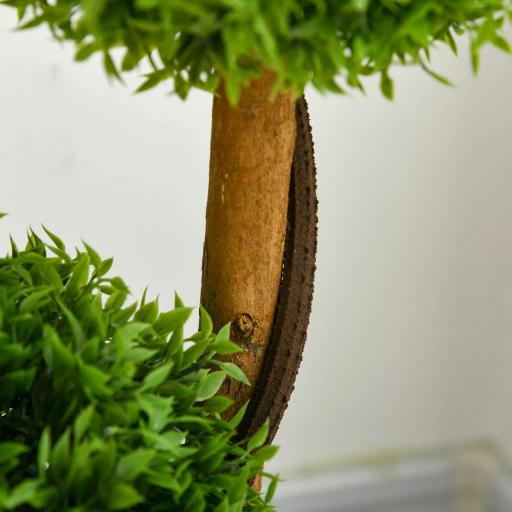 Árbol artificial boj con 3 bolas de hojas de bambú maceta incluida interior y exterior altura 110 cm Verde [3]