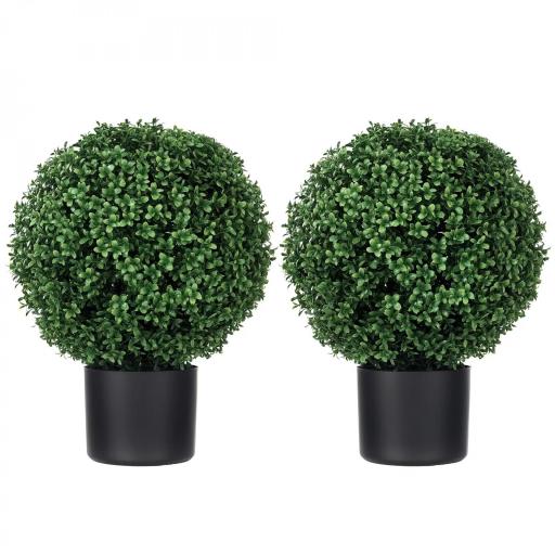Planta artificial de boj en forma de bola, 52x40 cm, Verde [4]