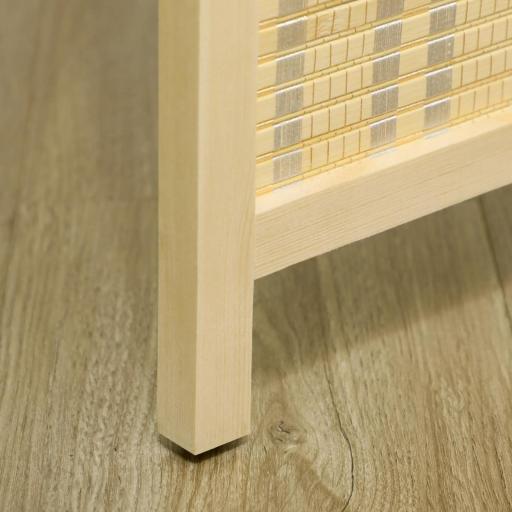 Biombo de 4 Paneles Plegable 180x180 cm Separador de Ambientes Tejido a Mano de Bambú Decoración para Salón Natural [5]