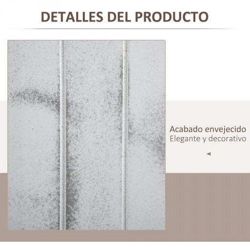 Biombo Divisor Separador de Ambientes de 4 Paneles Plegables de Madera de Paulonia 160,5x170 cm Blanco Rústico [4]