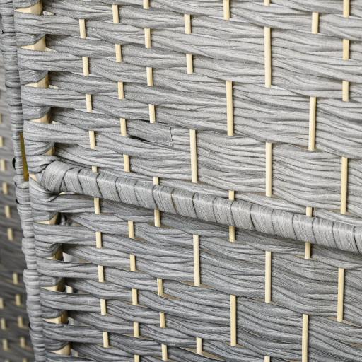 Separador de Ambientes de 4 Paneles Biombo Plegable 180x180 cm Pantalla de Privacidad de Polipropileno Gris Mixto [5]