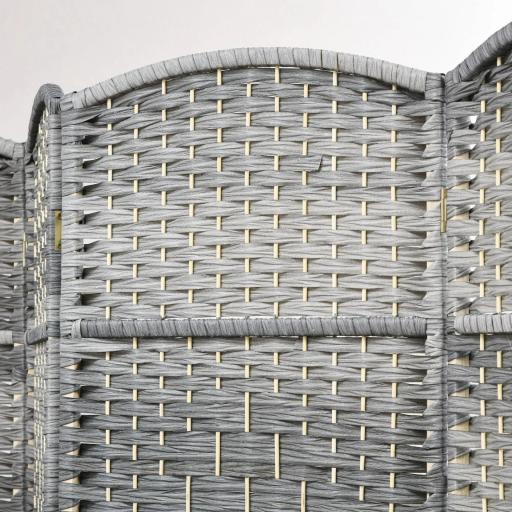 Separador de Ambientes de 4 Paneles Biombo Plegable 180x180 cm Pantalla de Privacidad de Polipropileno Gris Mixto [6]