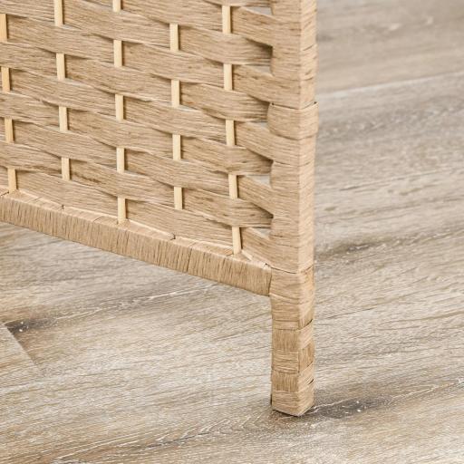 Biombo Separador de Ambientes 4 Paneles 160x170 cm con 2 Estantes de Exhibición Pantalla de Privacidad Plegable Natural [7]