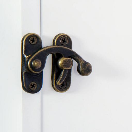 Espejo Joyero Colgante de Pared Armario de Joyería Organizador de Joyas con Ganchos y Ranuras para Collares para Dormitorio Salón 37x9,5x112 cm Blanco [2]