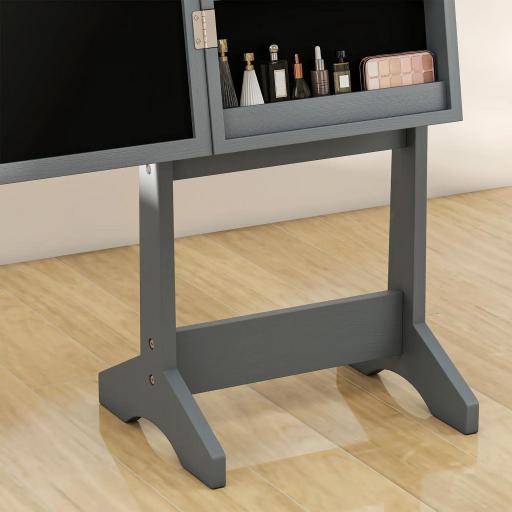 Espejo Joyero con Luces LED Armario para Joyas Armario Joyero de Pie con Espejo Entero Ángulo Ajustable Gris [3]