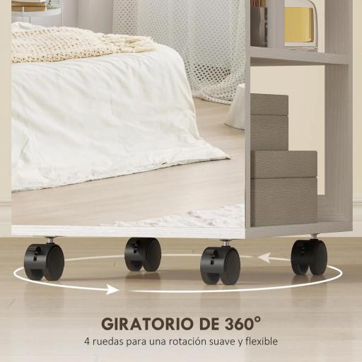 Espejo Joyero con Luces LED Armario para Joyas de Giro de 360° Cerradura y Llaves Superficie Blanco y Forro Beige [5]