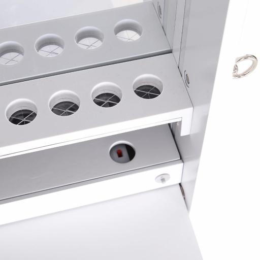 Espejo Joyero de Pie Armario de Joyería con Luces LED Cerradura Cajones Espejo y Mesa Interior Abatible para Comésticos 45x36x150cm [6]