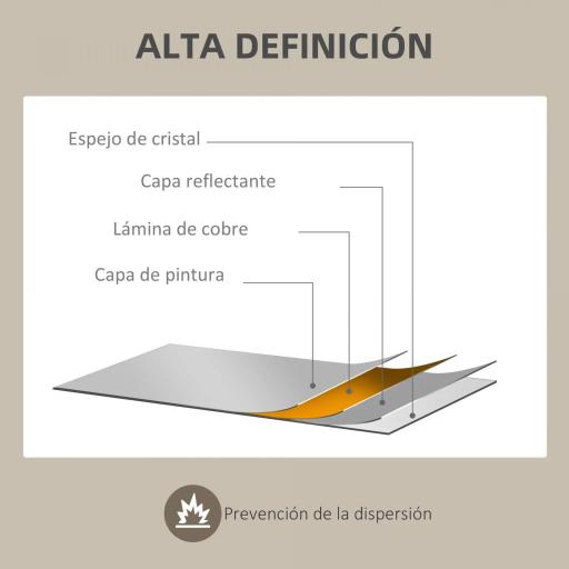 Espejo de Pared Decorativo 70x50 cm con Forma Irregular y Marco de Madera Horizontal o Vertical Natural [4]