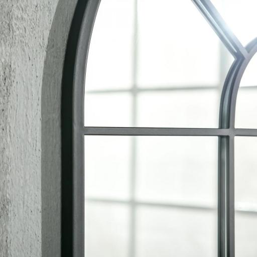 Espejo Decorativo de Pared 60x91cm Espejo de Ventana de Metal para Salón Dormitorio Entrada Estilo Moderno Negro [6]