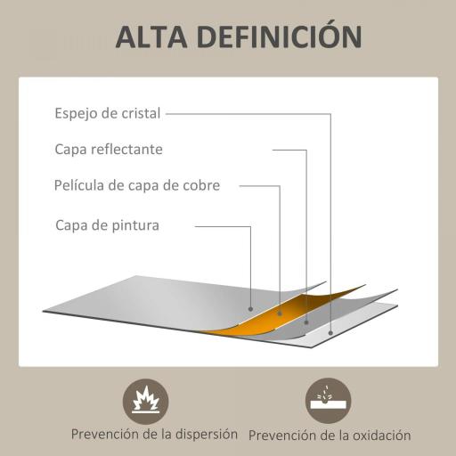 Espejo Rectangular de Baño 70x90 cm Espejo de Pared Decorativo para Salón Entrada Pasillo Horizontal o Vertical Blanco [4]