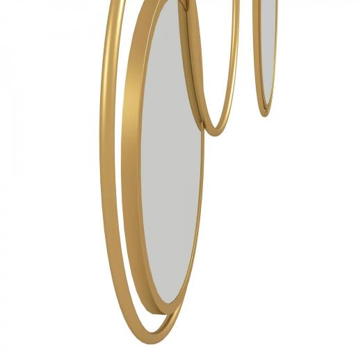 Espejo Decorativo de Pared de Metal 3D Decoración con 4 Espejos Redondos para Salón Dormitorio Pasillo 110x68 cm Dorado [7]