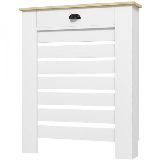 Cubre Radiadores de MDF con Cajón Cubierta para Radiador para Salón Dormitorio Pasillo 78x19x95,5 cm Blanco [8]