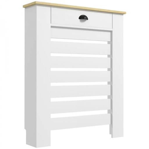 Cubre Radiadores de MDF con Cajón Cubierta para Radiador para Salón Dormitorio Pasillo 78x19x95,5 cm Blanco [9]