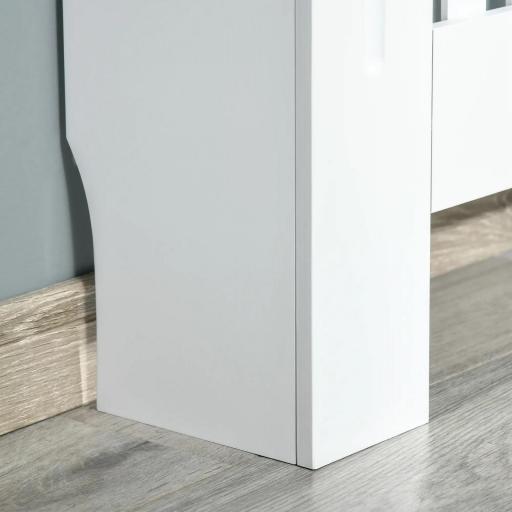 Cubre Radiador de MDF Diseño Moderno Estante para Radiador Vertical para Sala de Estar Dormitorio 78x19x81 cm Blanco [6]