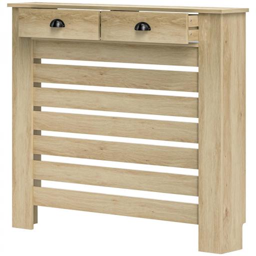 Cubre Radiadores de MDF con Cajón Cubierta para Radiador para Salón Dormitorio Pasillo 111x19x95,5 cm Roble [9]