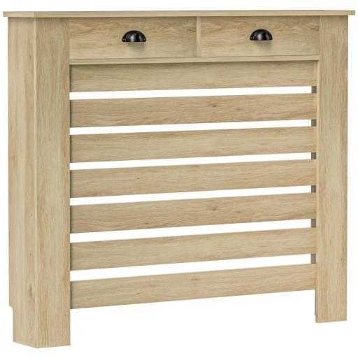 Cubre Radiadores de MDF con Cajón Cubierta para Radiador para Salón Dormitorio Pasillo 111x19x95,5 cm Roble [8]
