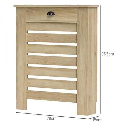 Cubre Radiadores de MDF con Cajón Cubierta para Radiador para Salón Dormitorio Pasillo 78x19x95,5 cm Roble [1]