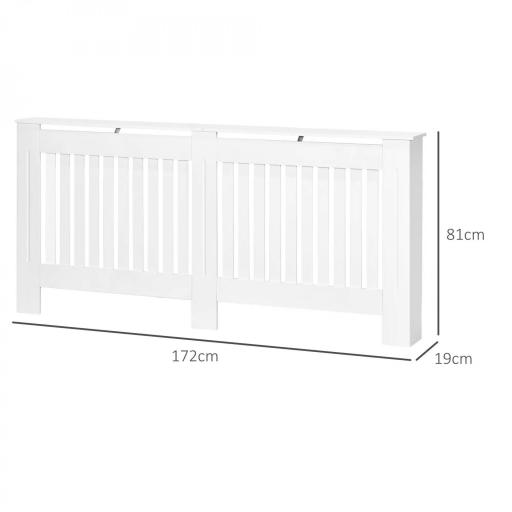 Cubreradiador de MDF Cubierta para Radiador para Salón Dormitorio Pasillo 172x19x81 cm Blanco  [4]