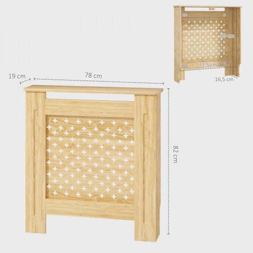 Cubreradiador de MDF Cubierta para Radiador para Salón Dormitorio Pasillo 78x19x82 cm Roble [1]