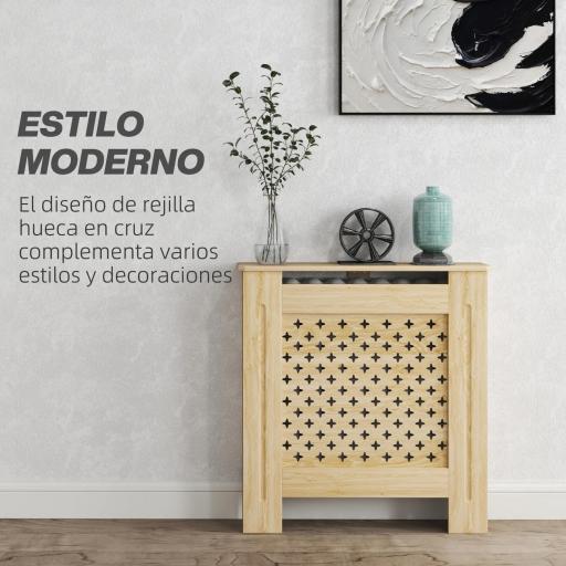 Cubreradiador de MDF Cubierta para Radiador para Salón Dormitorio Pasillo 78x19x82 cm Roble [5]